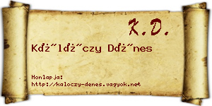 Kálóczy Dénes névjegykártya