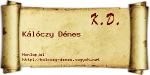 Kálóczy Dénes névjegykártya