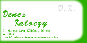 denes kaloczy business card