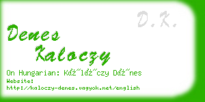 denes kaloczy business card